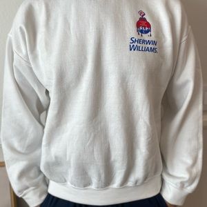 Vintage Sherwin Williams Cover the Earth crewneck sweatshirt XL white